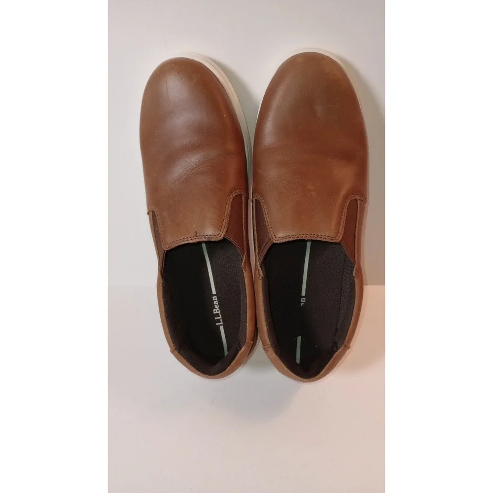 LL Bean Vintage Leather Slip On Loafer Shoes Brown Womens 8 299749 Preppy